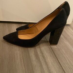 J crew black suede pump